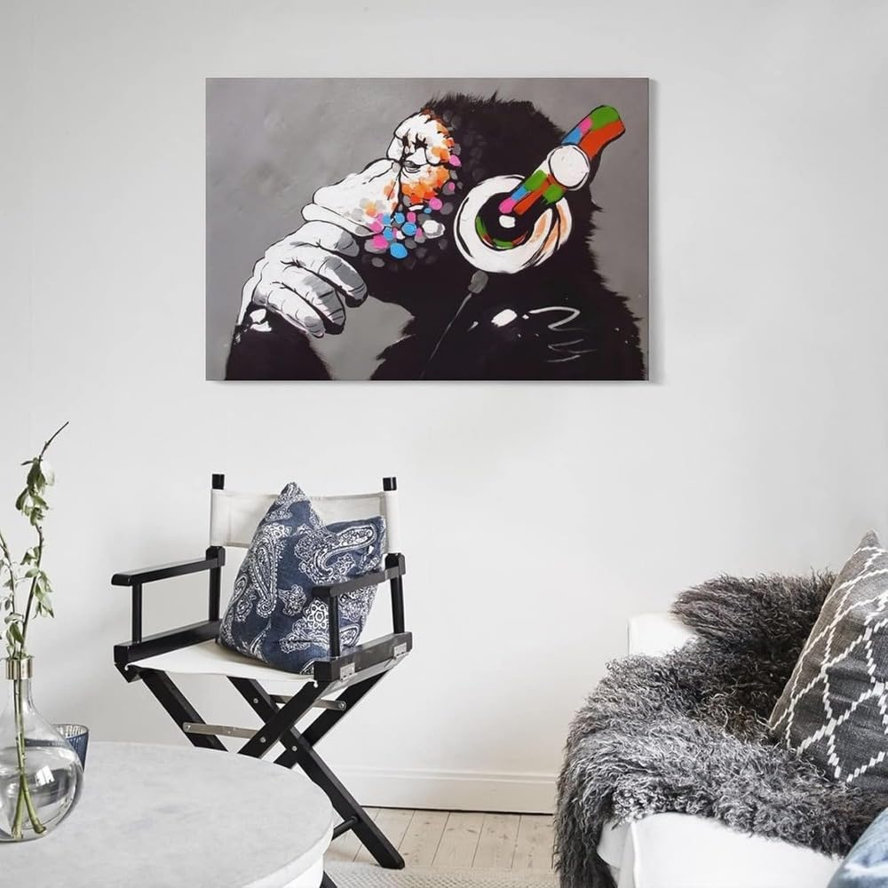 バンクシー　アートパネル　ガラス絵　絵画　絵　壁掛け　ポスター　チンパンジー Amazon.co.jp: バンクシー アートパネル 水晶絵 インテリア